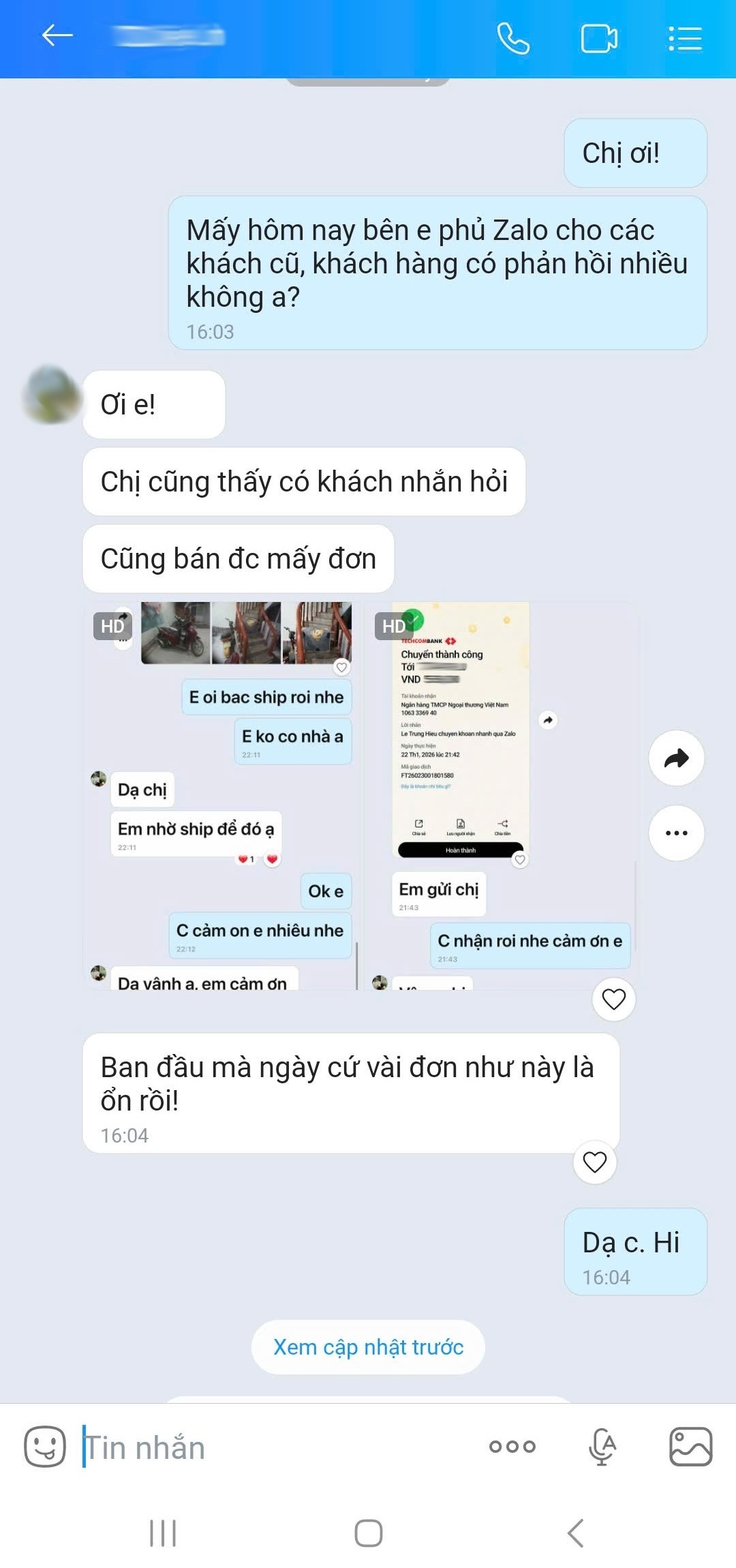 Phản hồi khách hàng 1