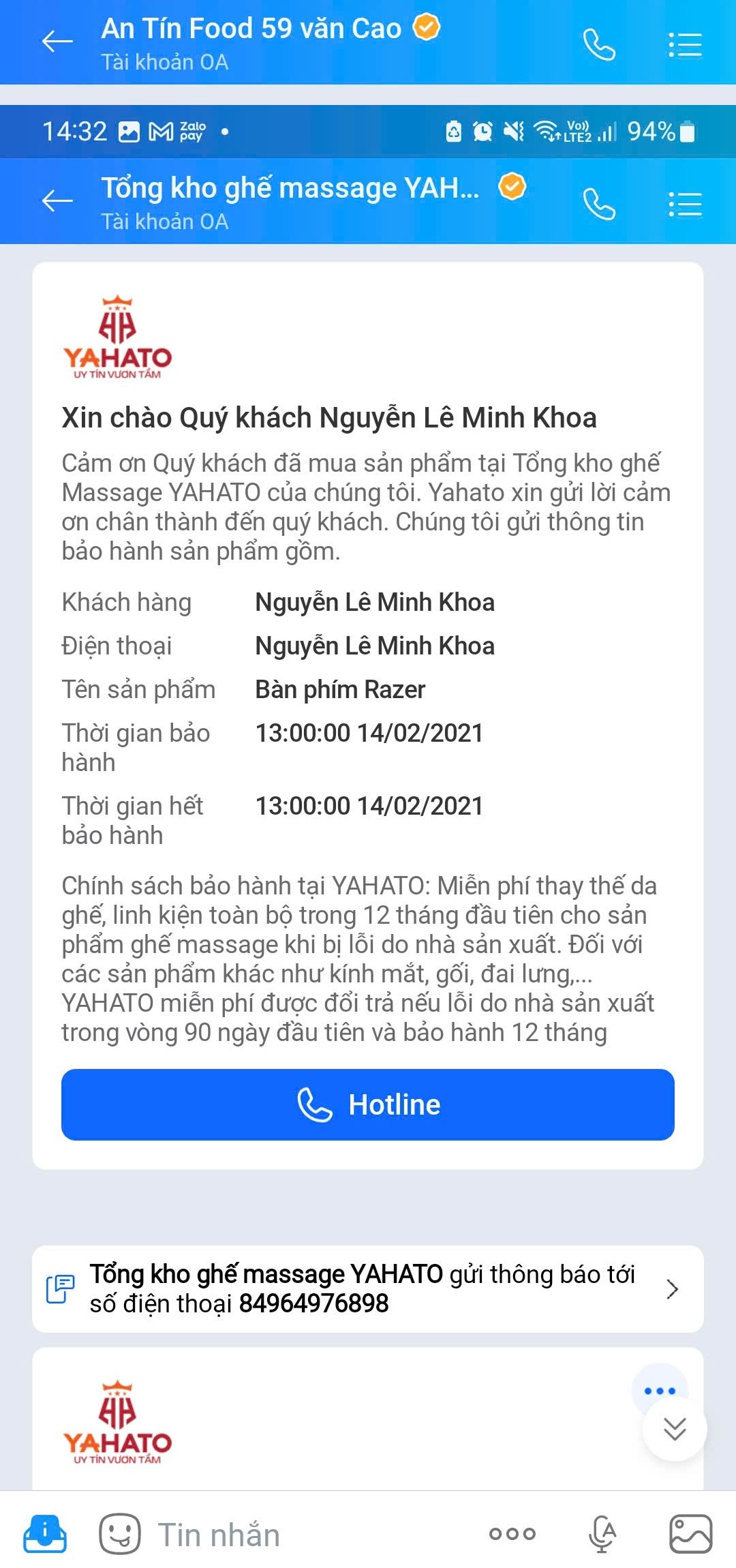 Phản hồi khách hàng 5